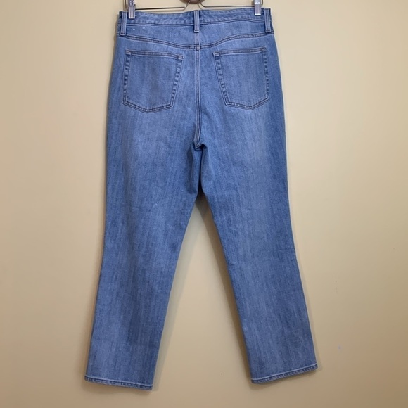 Talbots Modern Ankle Pink White Tape Embellished Amalfi Wash Blue Denim Jeans 10 - Picture 16 of 17